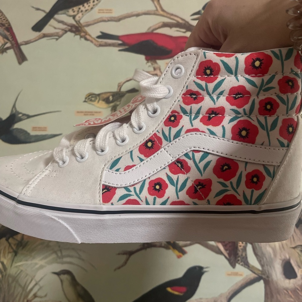 Poppy Print High-Top Vans (Brand New!)